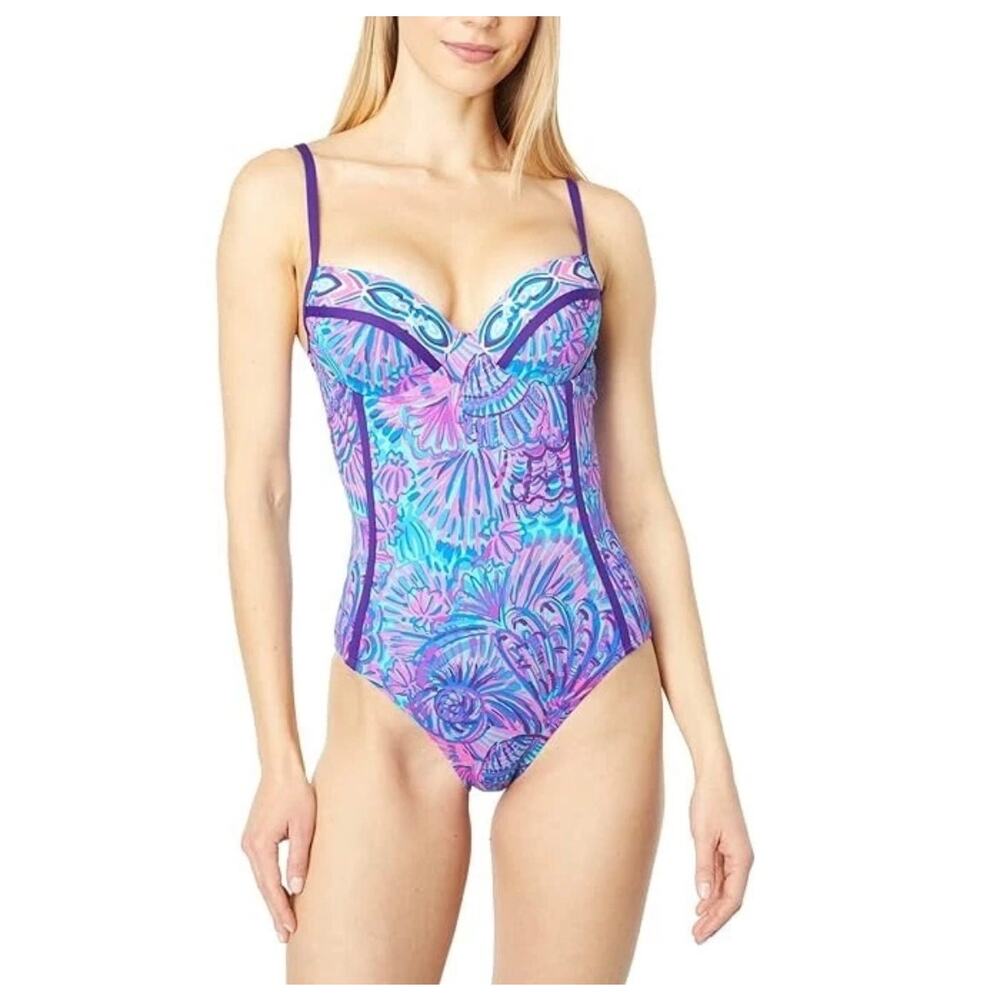 Lilly Pulitzer Palma Printed One-Piece Swimsuit Womens Size 10